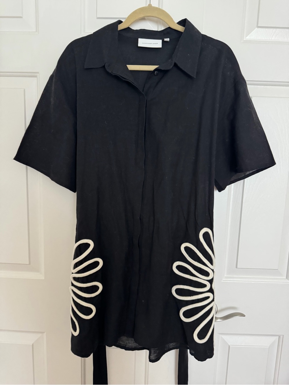 Significant Other Black Mini Shirt Dress